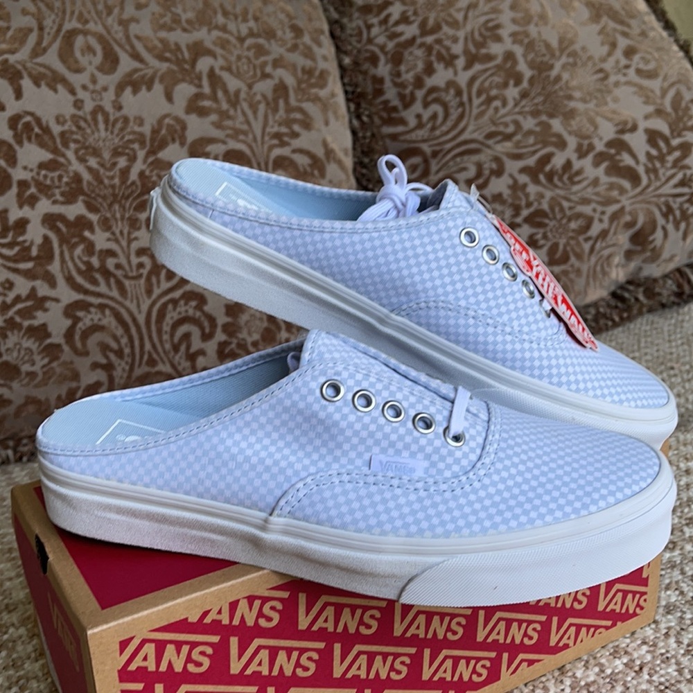 Vans Authentic Mule Pastel Checkerboard Misty Bl W - Picture 6 of 16